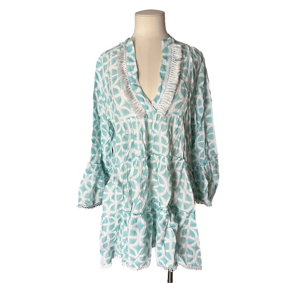 Kenny Flowers The Maldives Tunic Mini Dress L - Picture 2 of 10